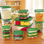 Trade Shop - Set 17pz Contenitori Per Alimenti Con Coperchio Impilabili Trasparenti Microonde -