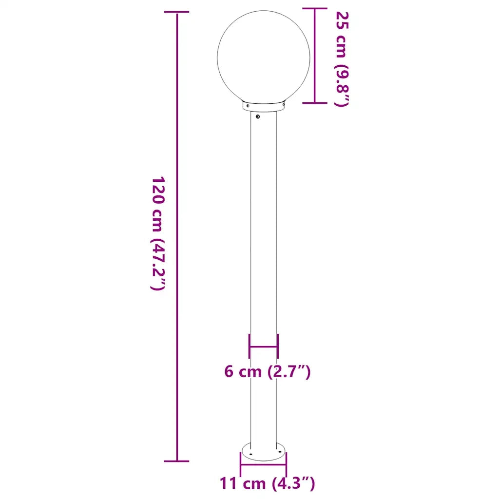 Lampada a paletto 120 cm Nero IP44 4006113