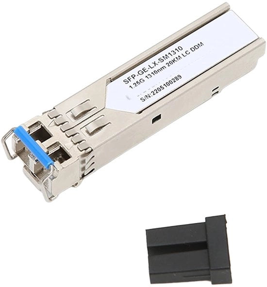 Modulo a fibra ottica 1,25G - Modalità doppia/ singola - Distacco trasmissivo 20 km - Interfaccia LC - Raffreddamento a zink - Compatibile con diversi marchi - Transceiver ottico