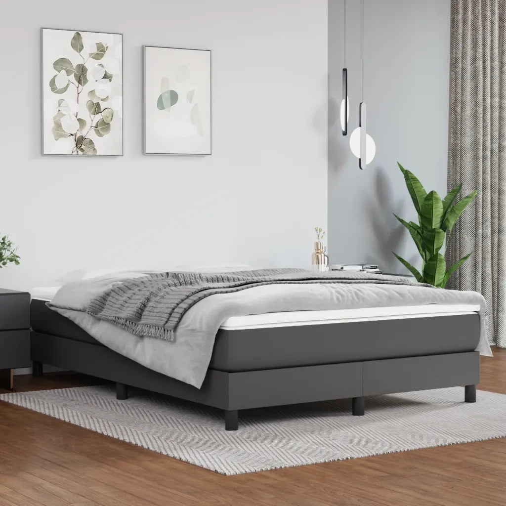 Materasso a Molle-Materasso per letto Grigio 140x200x20 cm in Similpelle