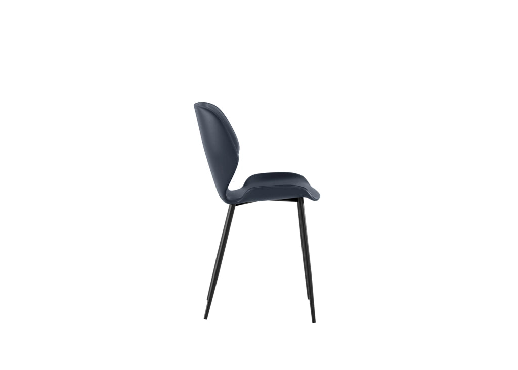 Sedia da pranzo Diana con seduta in soft-touch petrolio e gambe in metallo nero, design vintage moderno - Sedia living di alta qualità