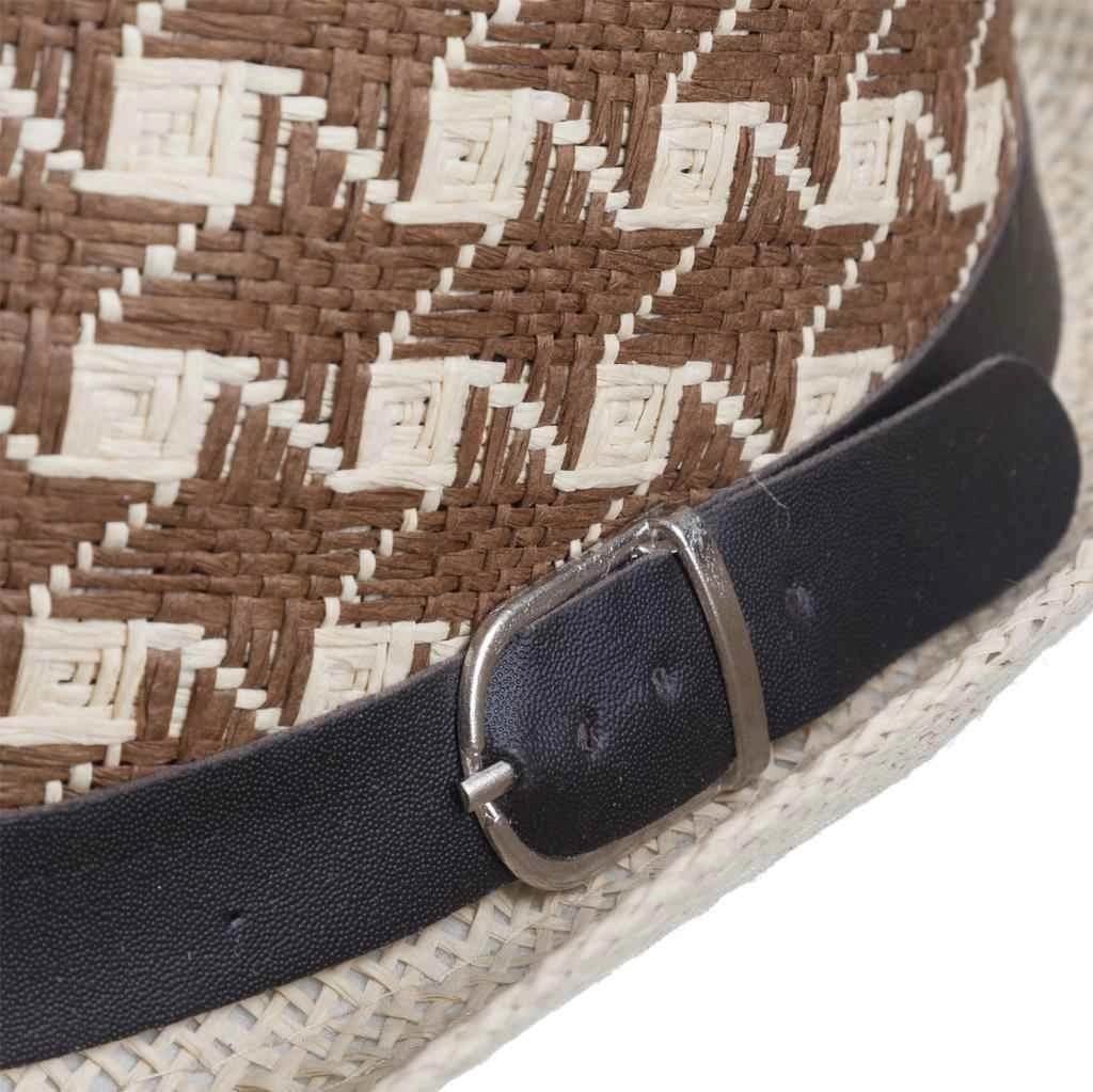 Cappello fedora bicolore con fibbia 58