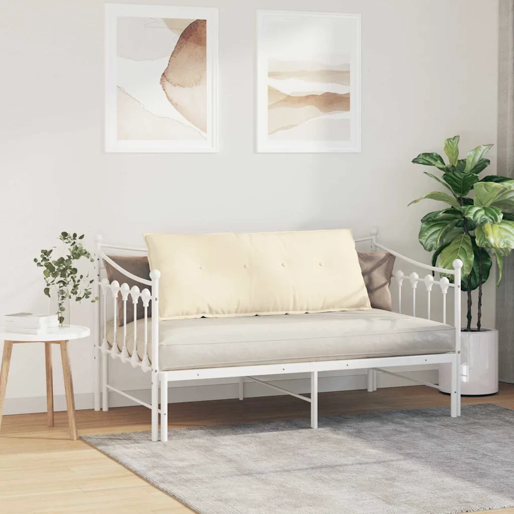 Cuscino per Schiena Crema 120 x 50 cm Tessuto in Cords 42014824