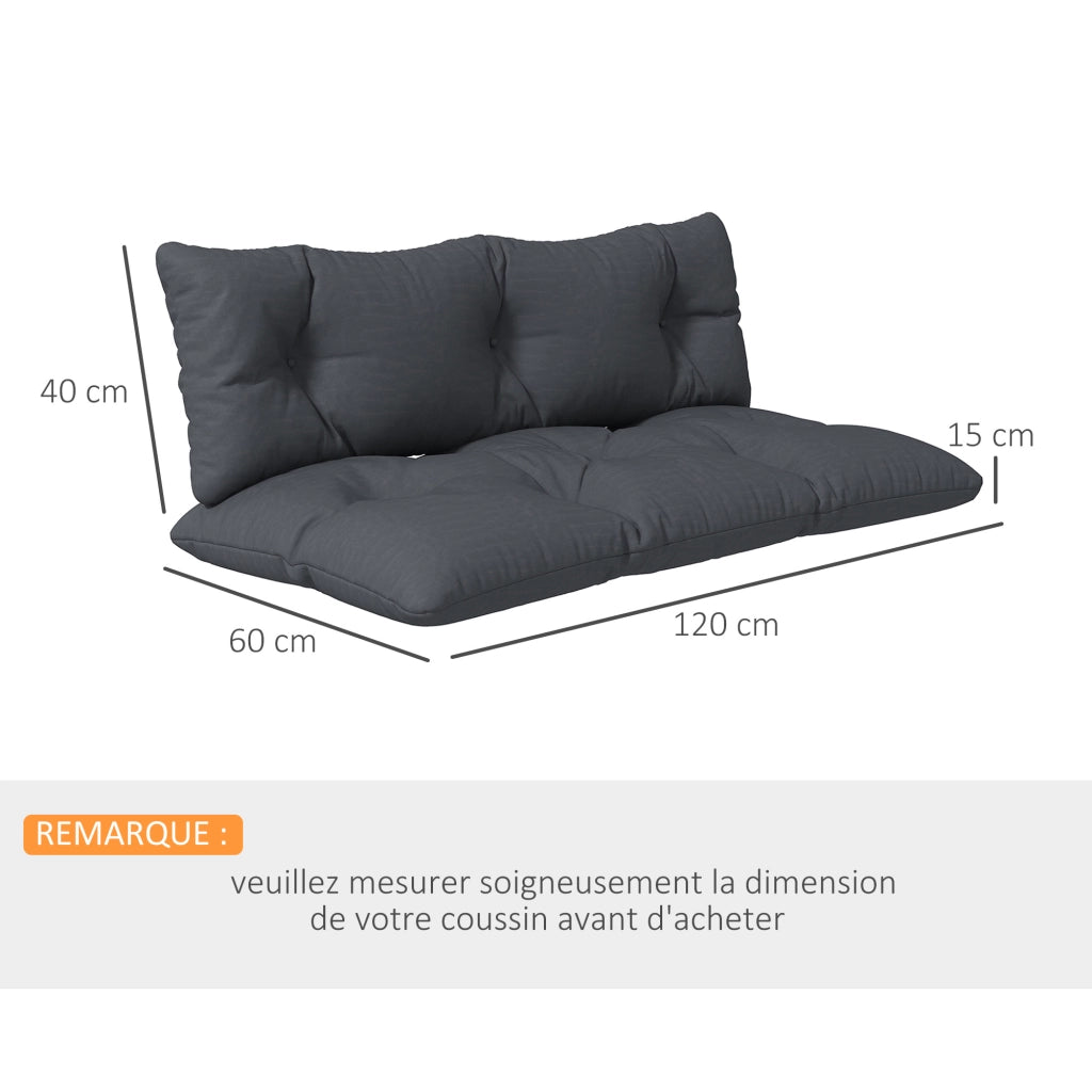 Set cuscini esterno banco ¨C zephmum ¨C grigio idrorepellente 2 pezzi