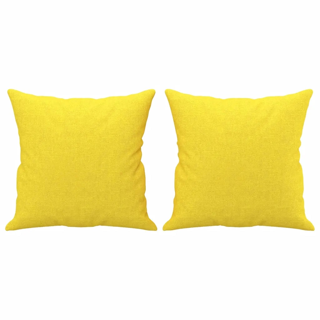 Divano a 3 Posti con Cuscini-Sofa 3 Posti con Cuscini Giallo Chiaro 180 cm in Tessuto 428892
