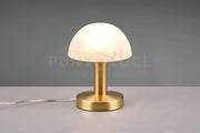 FYNN II LAMPADA CUPOLA IN  OTTONE SATINATO E VETRO SABBIATO BIANCO SPAZZOLATO 1 LUCE ATTACCO E14 H.21CM