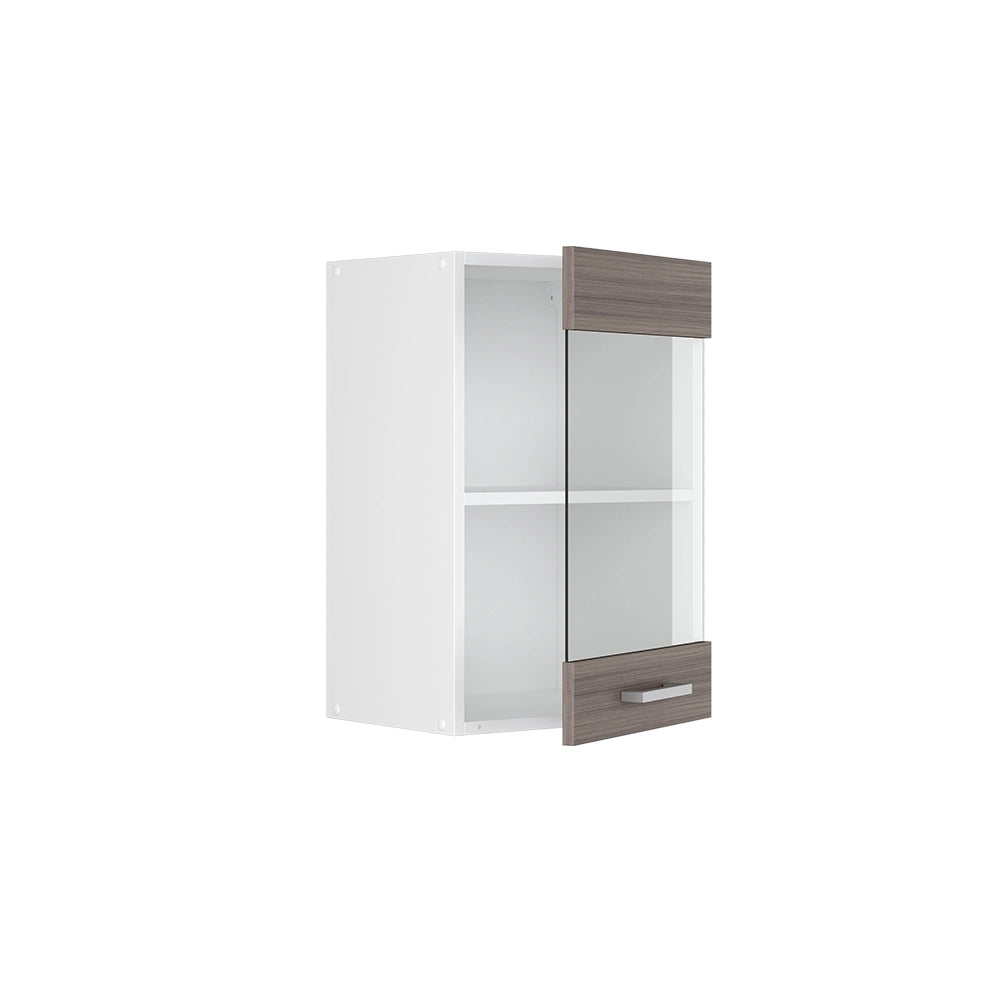 Mobile da cucina in vetro R-Line Grigio nobile/Bianco 40 cm Vicco