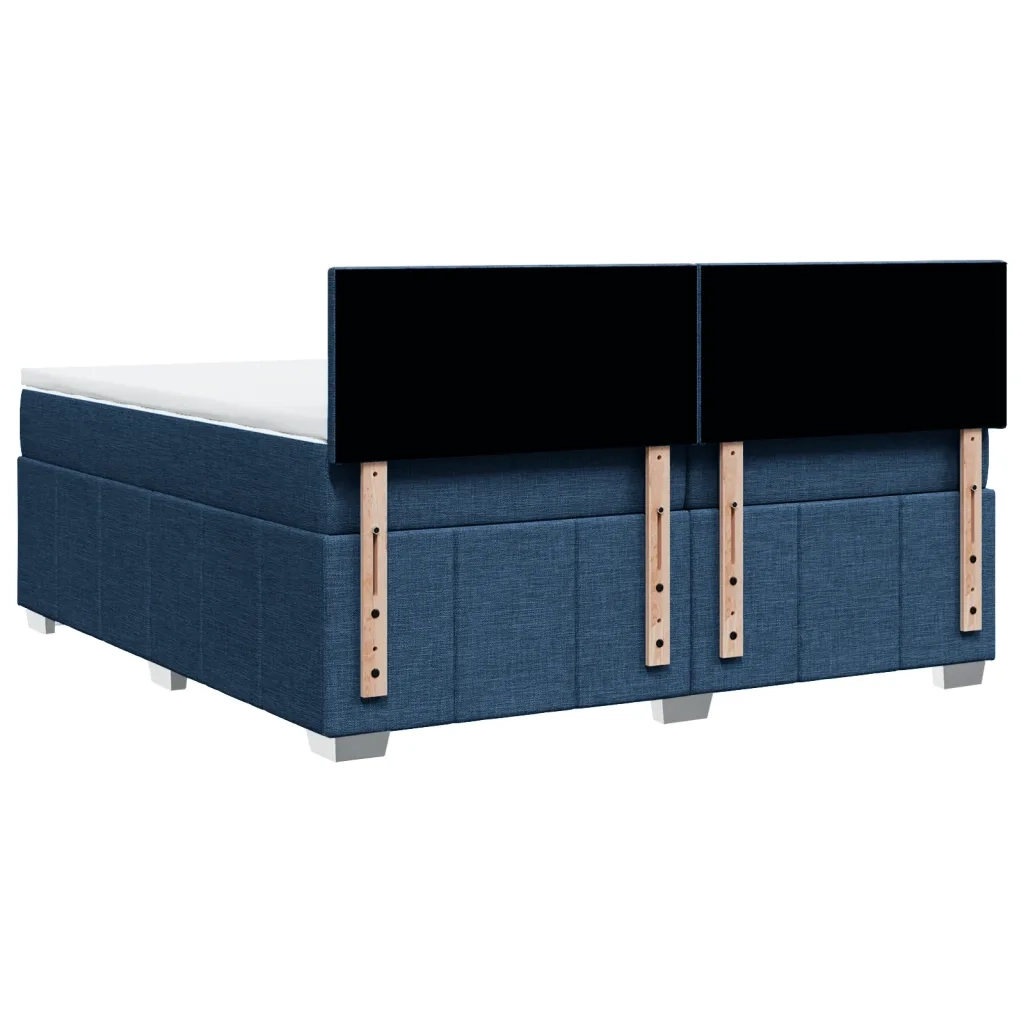 Giroletto a Molle con Materasso Blu 200x200 cm in Tessuto