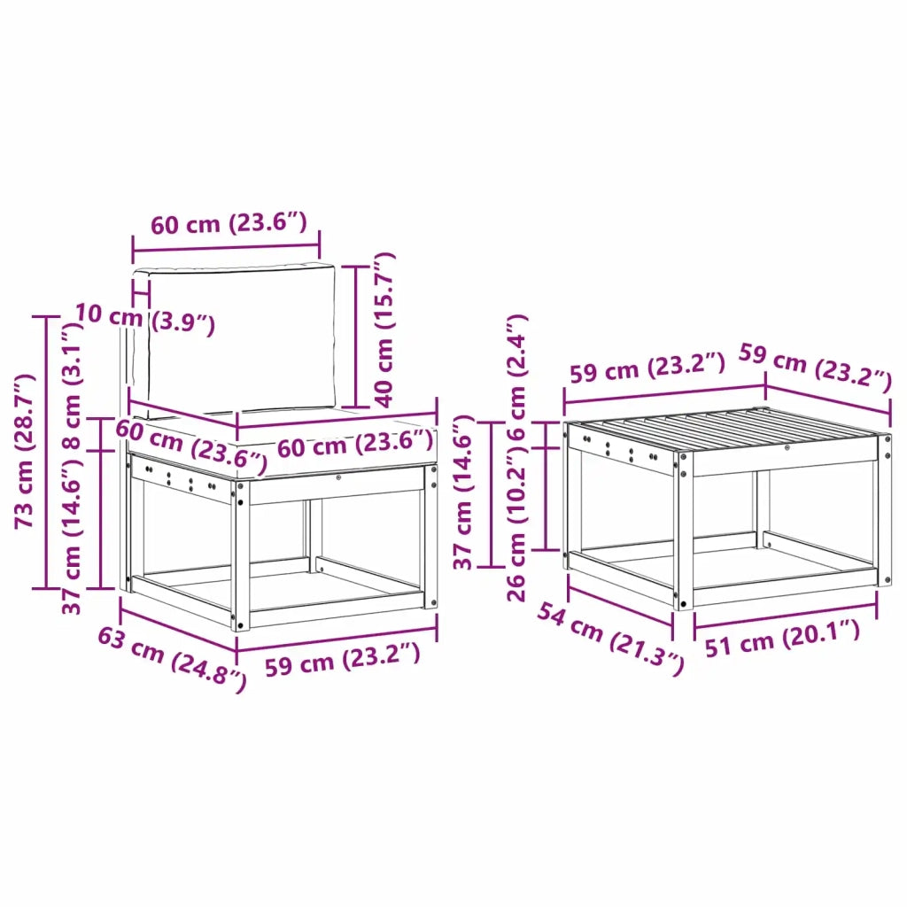 Set di divani da esterno 7 pcs 3387336