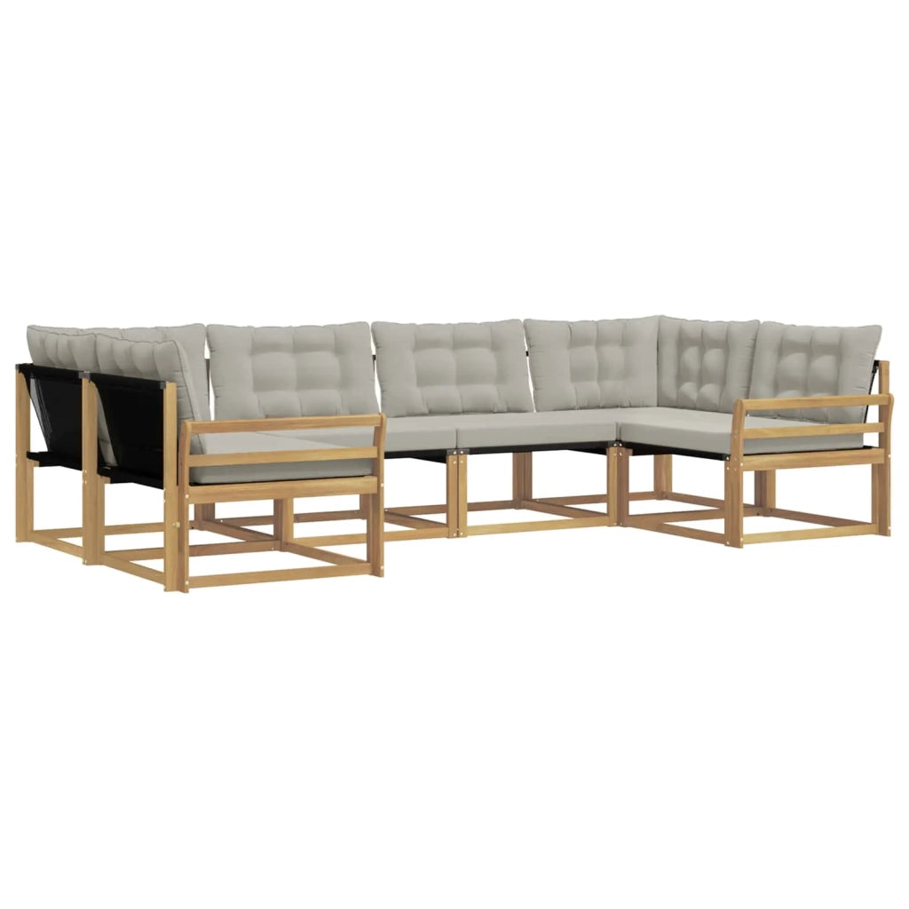 Set di divani da esterno 6 pz Bianco e Grigio Chiaro 3389021