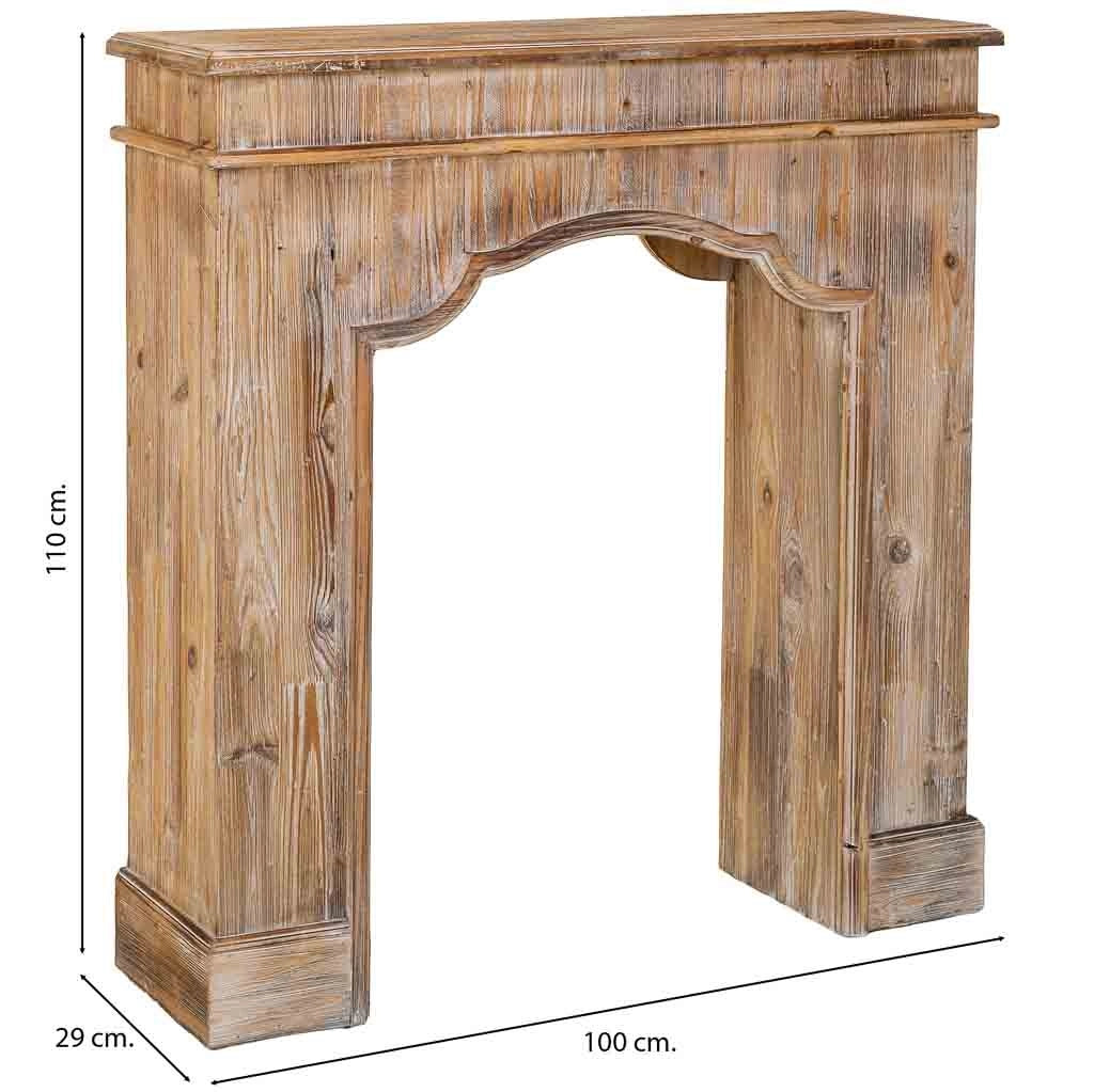 Cornice per camino in legno marrone 100x29x110h cm