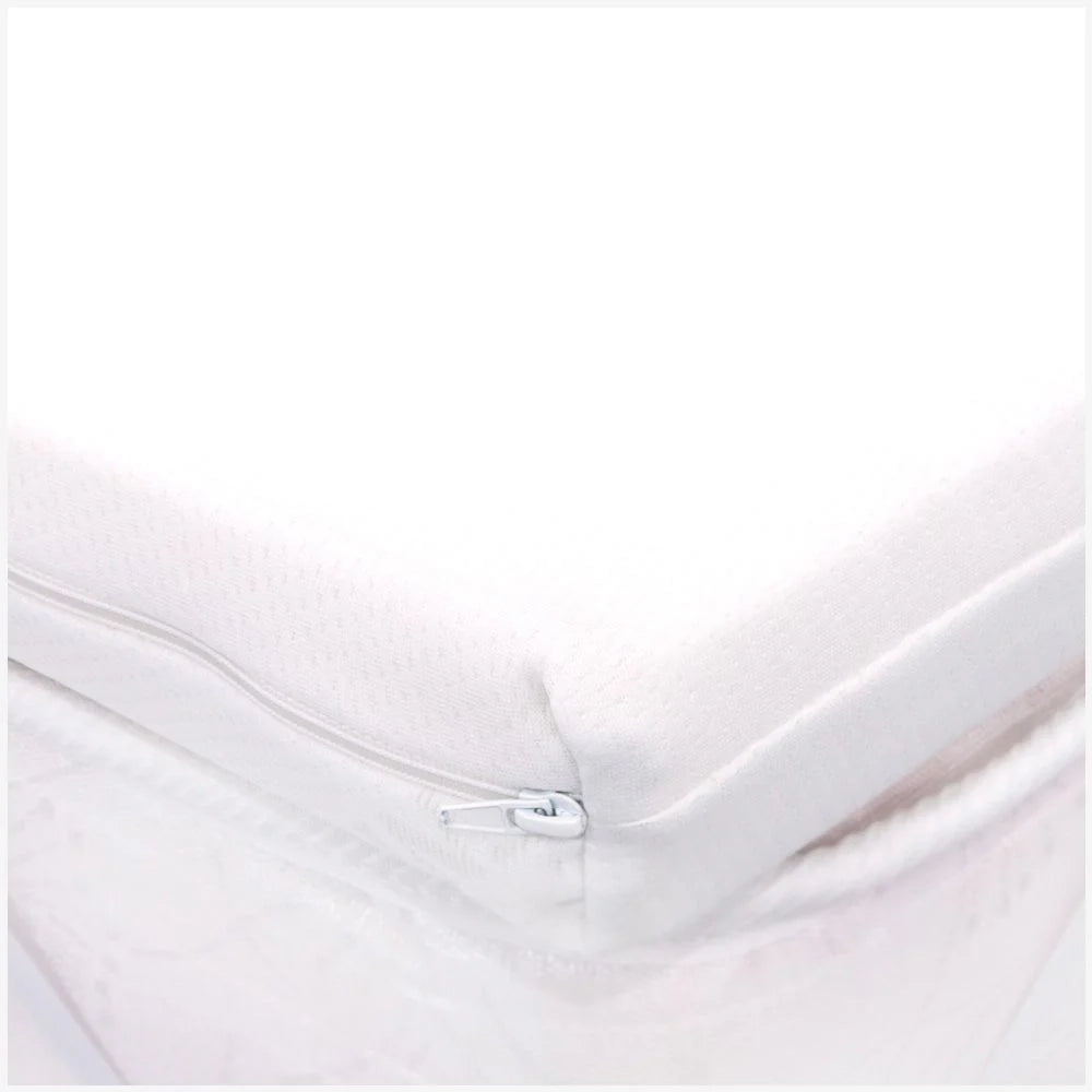 Topper Una Piazza e Mezza 120x195 in waterfoam - alto 3 cm, sfoderabile, tessuto AloeVera | Correttore H3