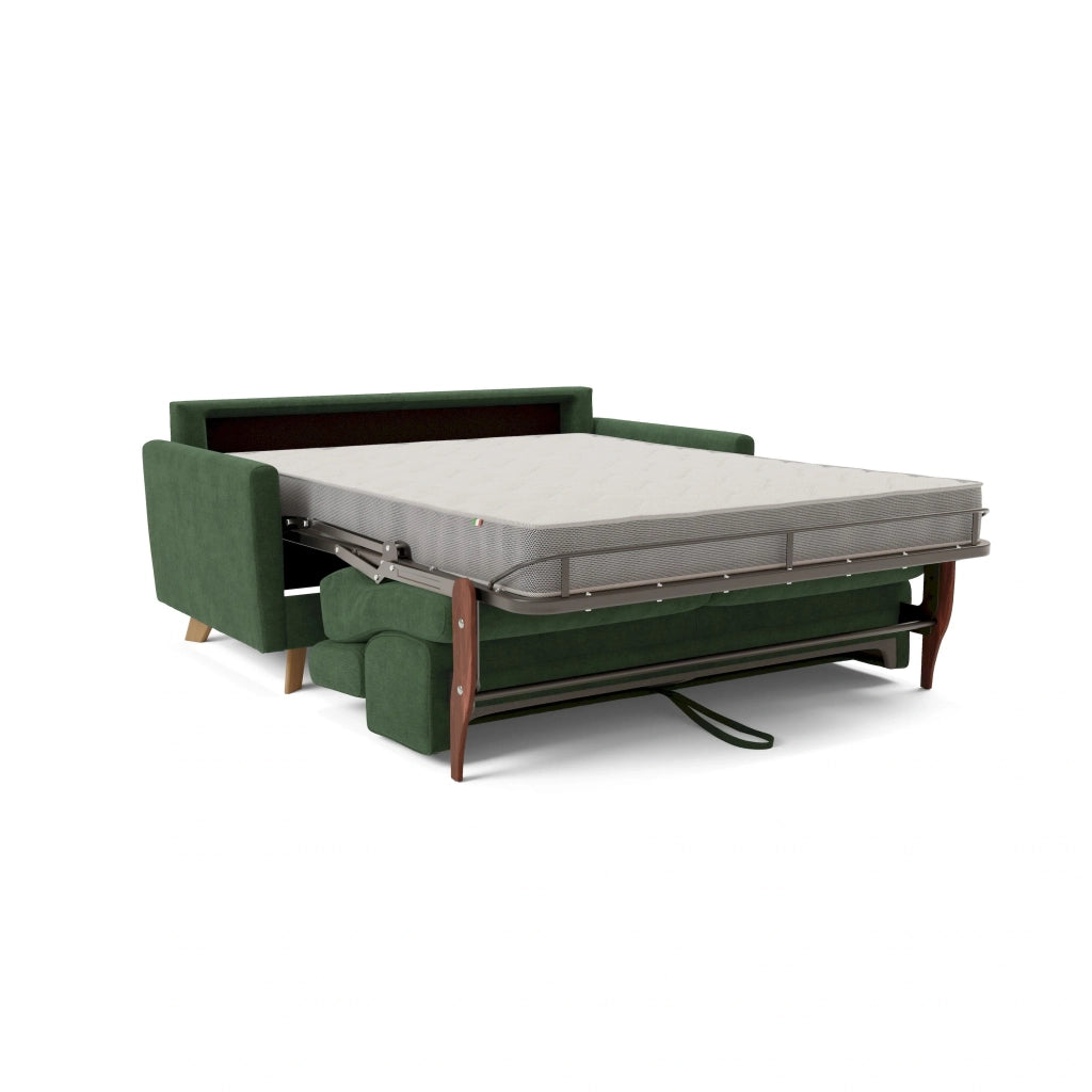 Francy Divano letto matrimoniale con poggiatesta regolabili in tessuto impermeabile e smacchiabile T17 200 cm (mat. 160x197) verde
