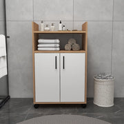 Marzi, Armadio Multiuso 2 Ante 4 Ripiani, 60x97h cm Marrone Rovere