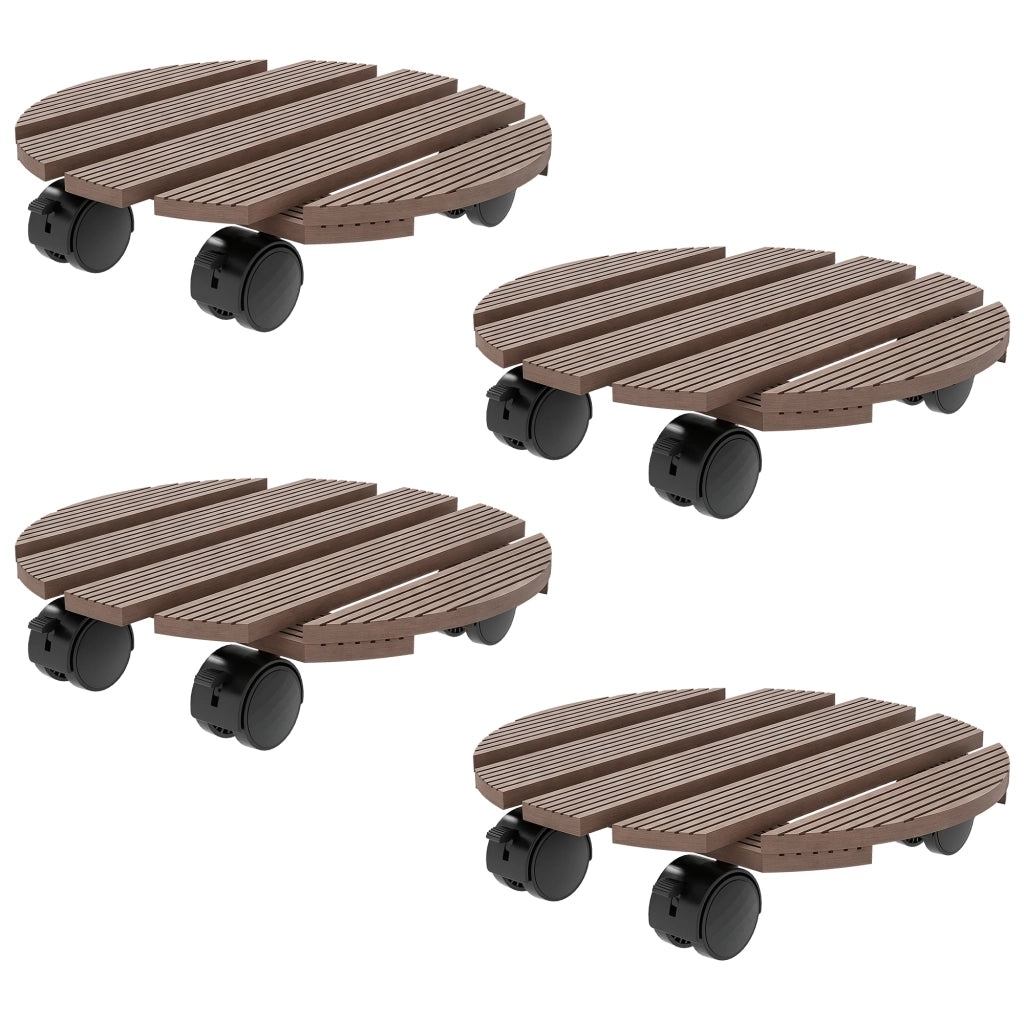 Set di 4 supporti per piante con rotelle ¨C Minimal ¨C ?30 cm, interno ed esterno