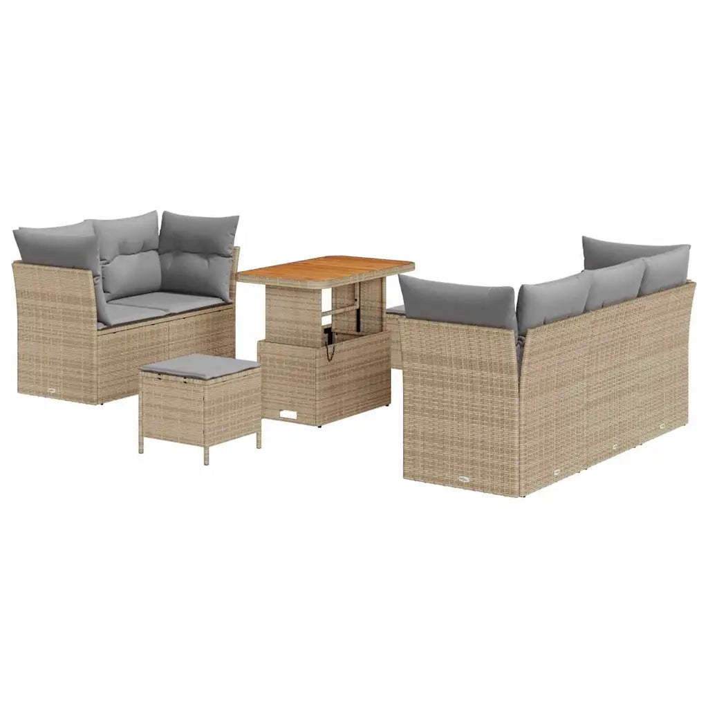 Set Divano da Giardino con cuscino 8 pcs beige e grigio chiaro 3363382