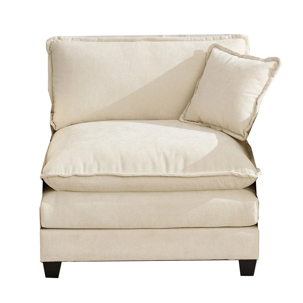 Divano 1 Posto in Tessuto Chenille ¨C Xylo ¨C Beige, Cuscino Imbottito