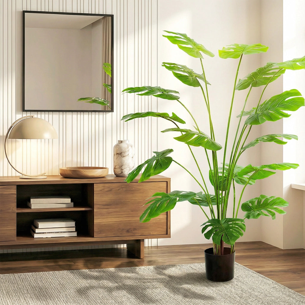 Pianta artificiale Monstera deliciosa con vaso ¨C zephmum ¨C verde altezza 150 cm