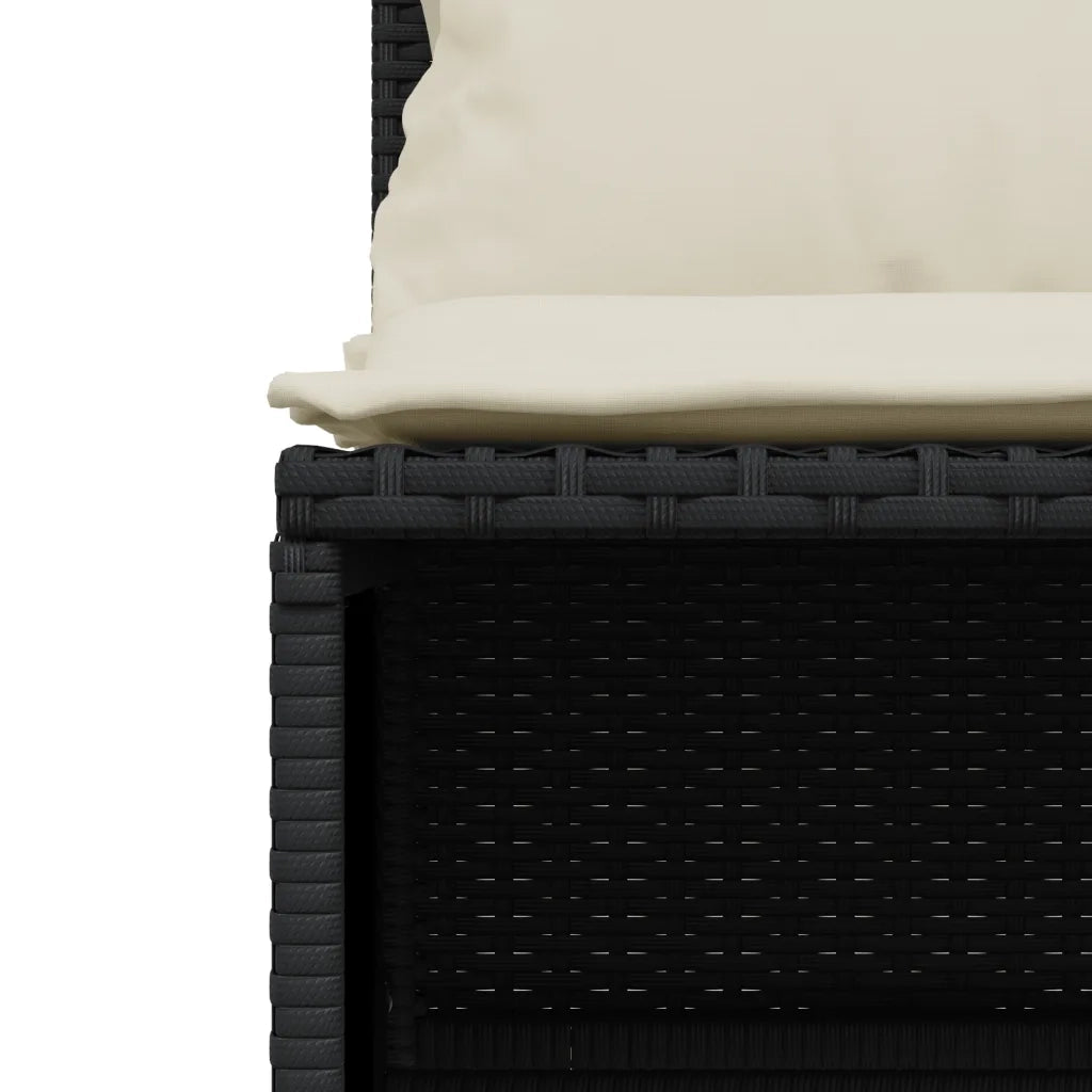 Set Divani da Giardino 5 pz con Cuscini in Polyrattan Nero 3261551