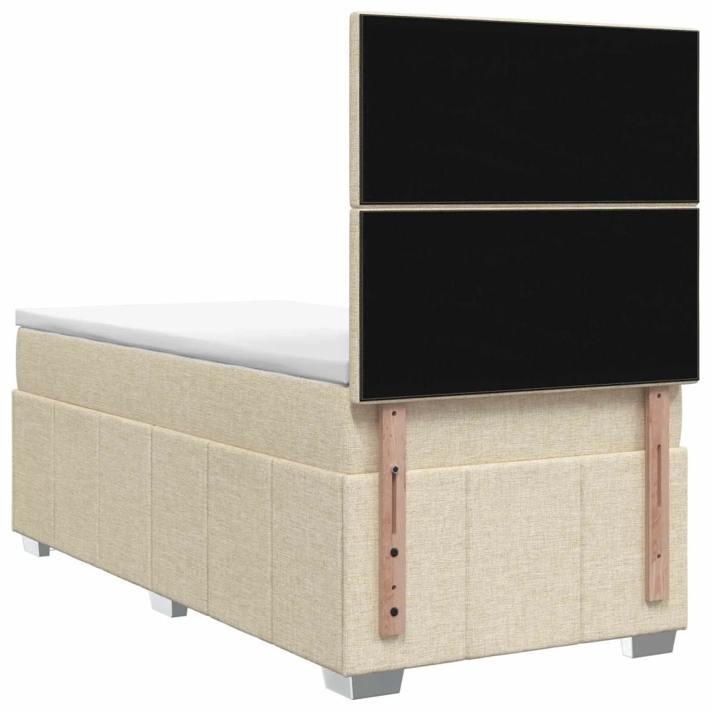 Letto box spring con materasso Crema 100 x 200 cm Tessuto 3454076