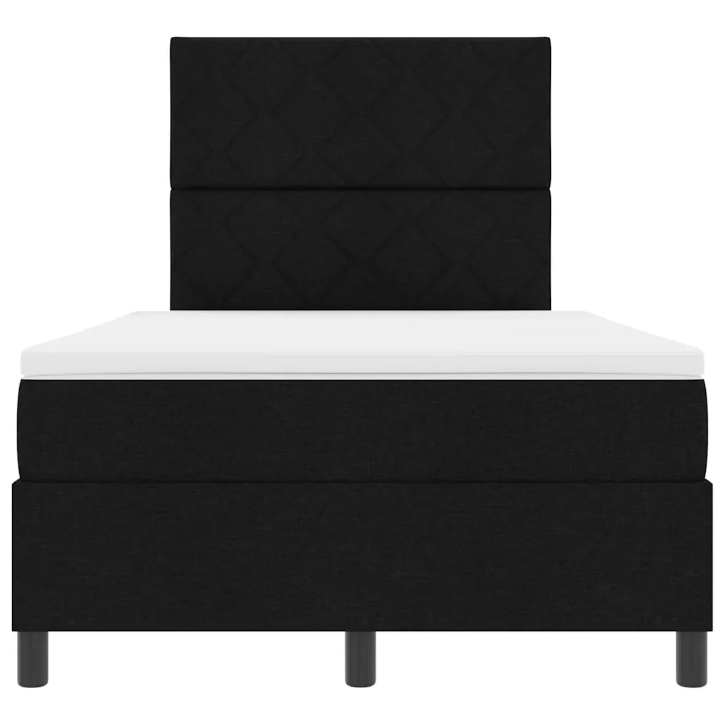 Letto a molle con materasso Nero 120 x 190 cm Tessuto 3339450