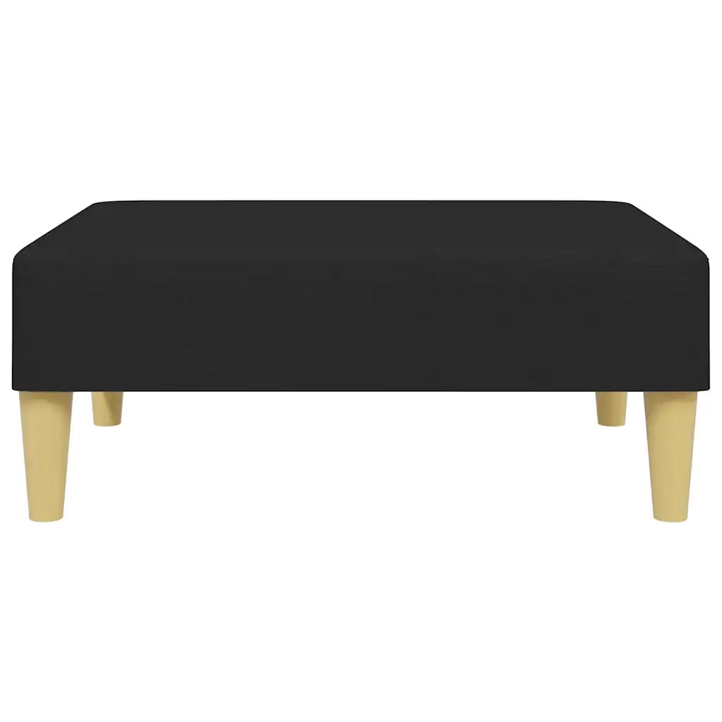 Divano Letto 2 Posti con Cuscini e Poggiapiedi-Sofa Letto 2 Posti-Daybed Nero in Tessuto