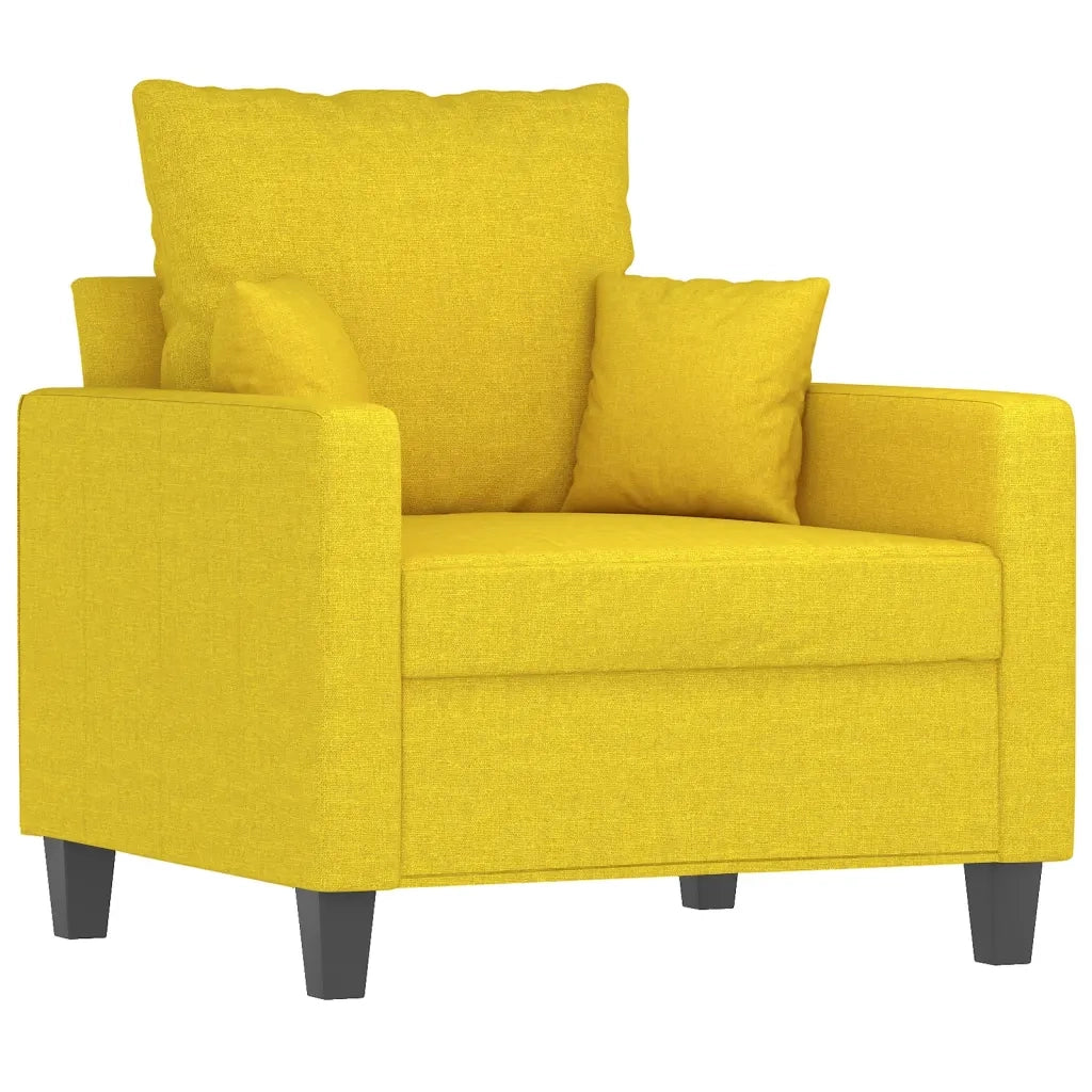 Set di Divani 4 pz con Cuscini Giallo Chiaro in Tessuto 3201645