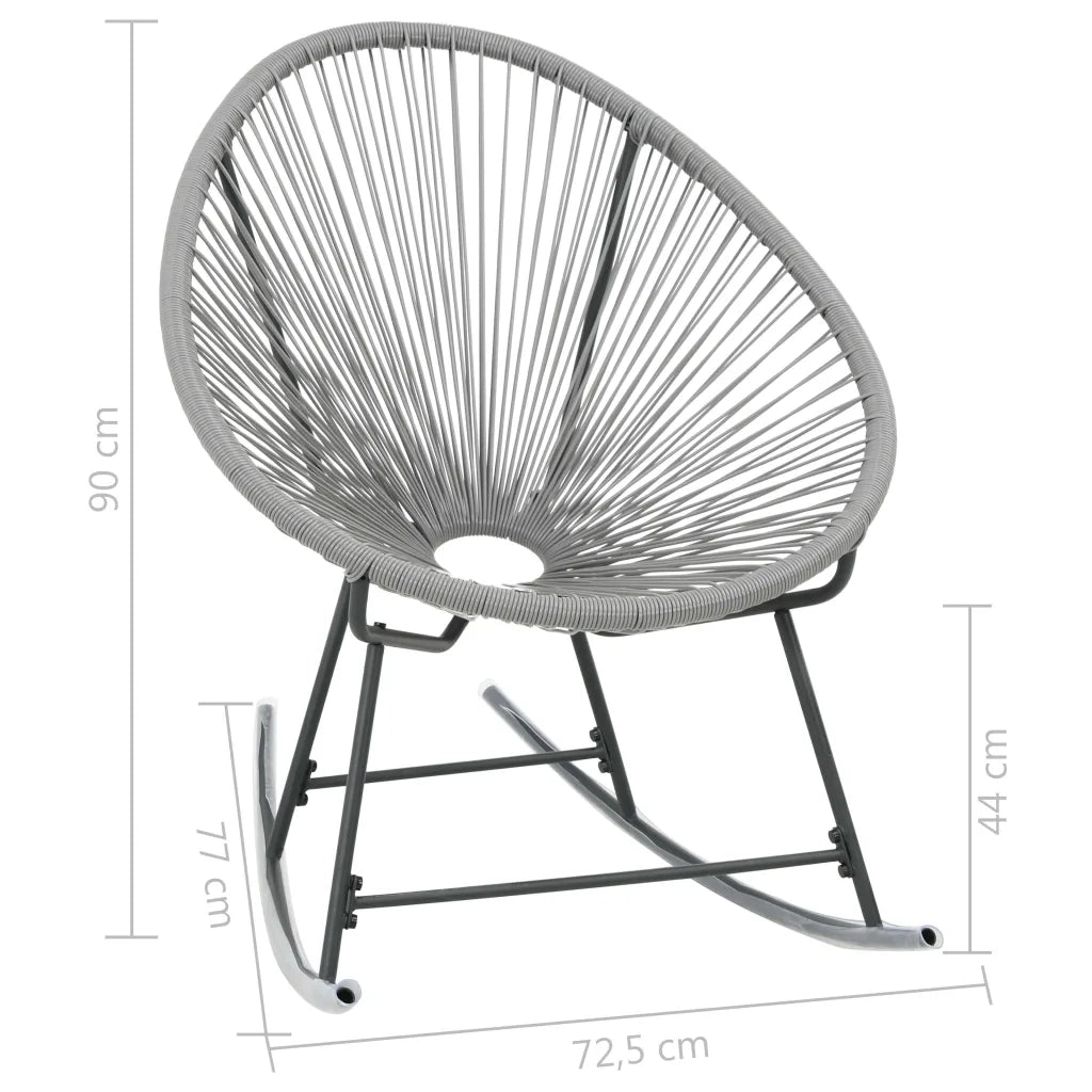 Sedia a Dondolo da Esterno Grigia in Polyrattan 44482