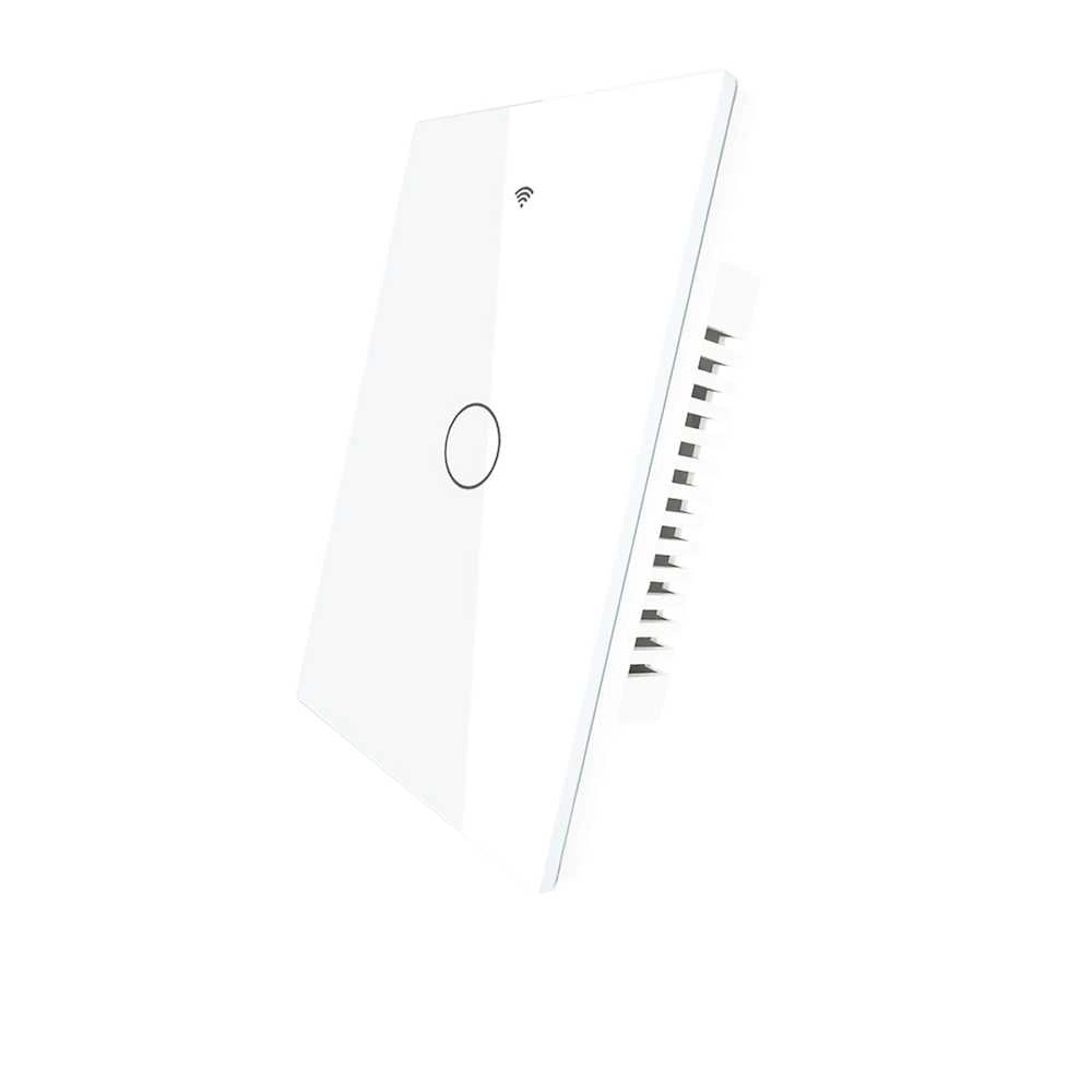 Interruttore Da Parete Touch 1 Tasto, WIFI 2.4G Matter, TUYA, Smart Life,Apple Home, Google Home, Alexa, SmartThings, 10A, AC 90-250V, 50/60HZ, 120X72X38mm, IP20, Bianco
