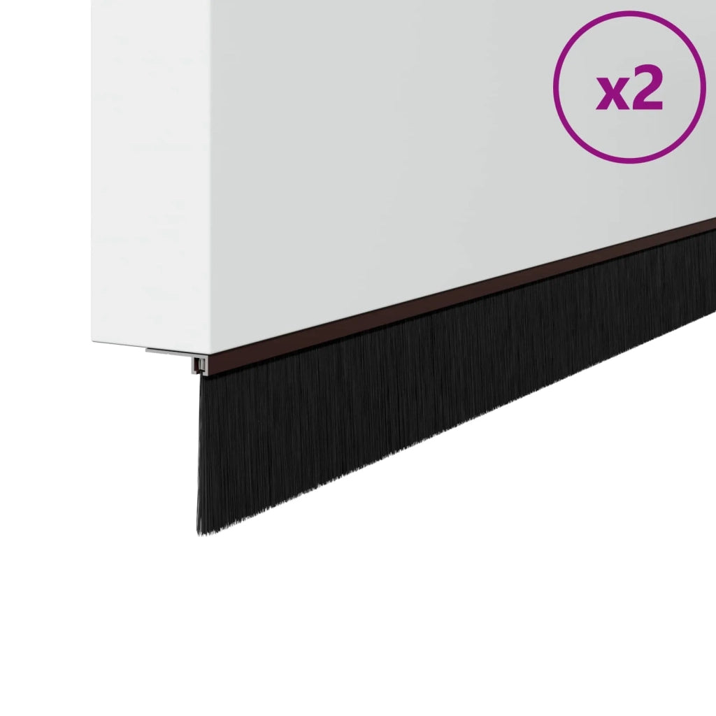 Spazzole per porte autoadesive 2 pcs Marrone 100 cm 42019427