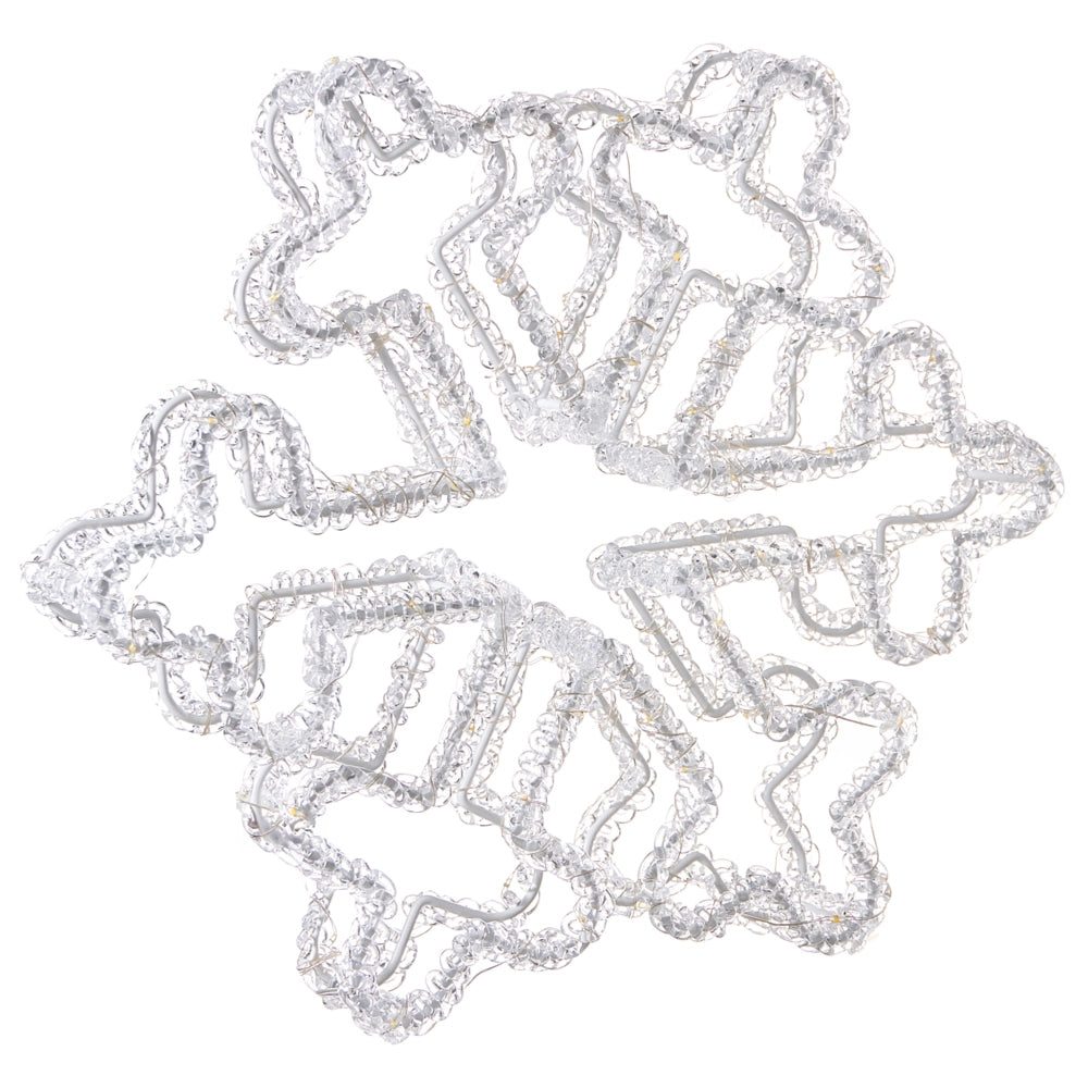 Accessorio decorativo natalizio LED per interni ed esterni Luci LED a forma di fiocco di neve Illuminazione Metallo Bianco
