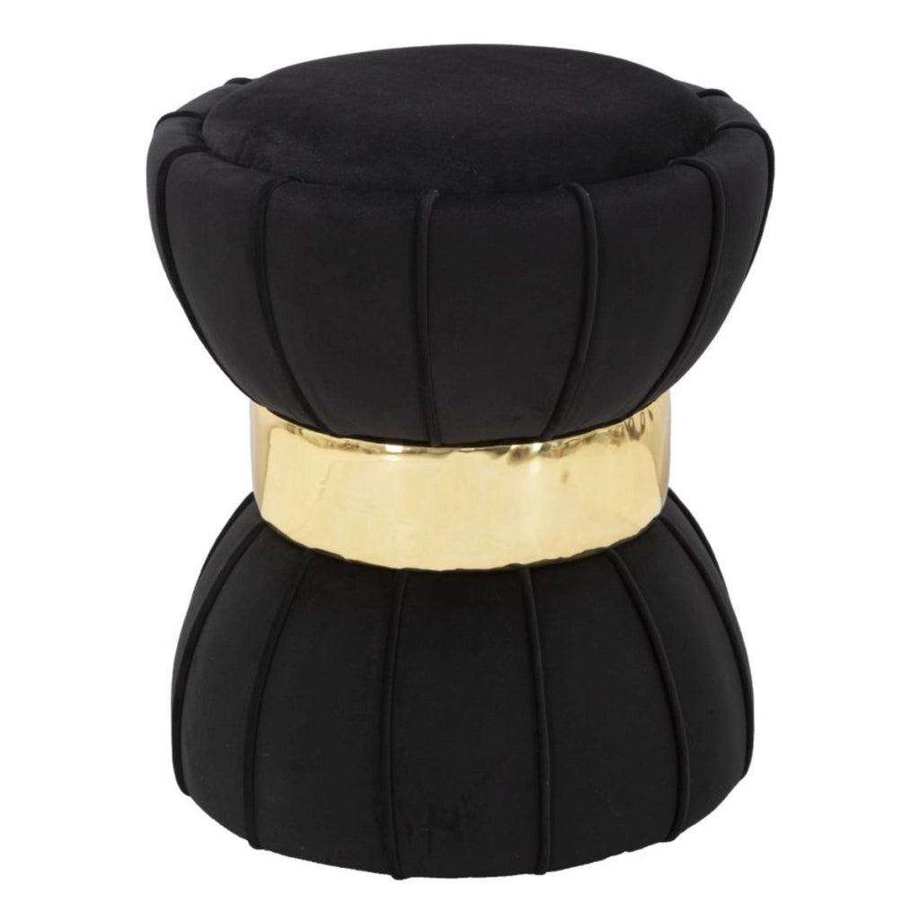 Pouf VKH360, Nero, Tessuto, 40x40x44 cm
