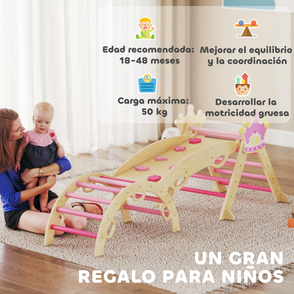 Struttura di Arrampicata Montessori ¨C zephmum ¨C Legno, Rosa