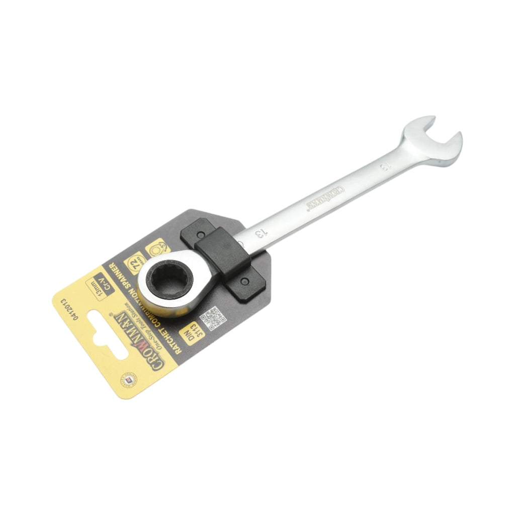 Chiave combinata Crownman da 13 mm in acciaio Cr-V con cricchetto