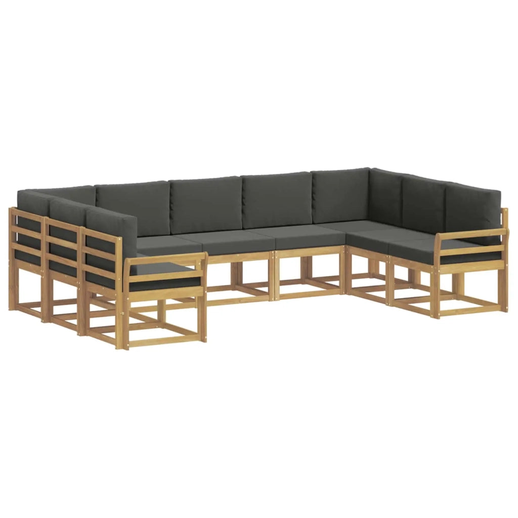 Set di divani da esterno 9 pz Bianco e Antracite 3388221