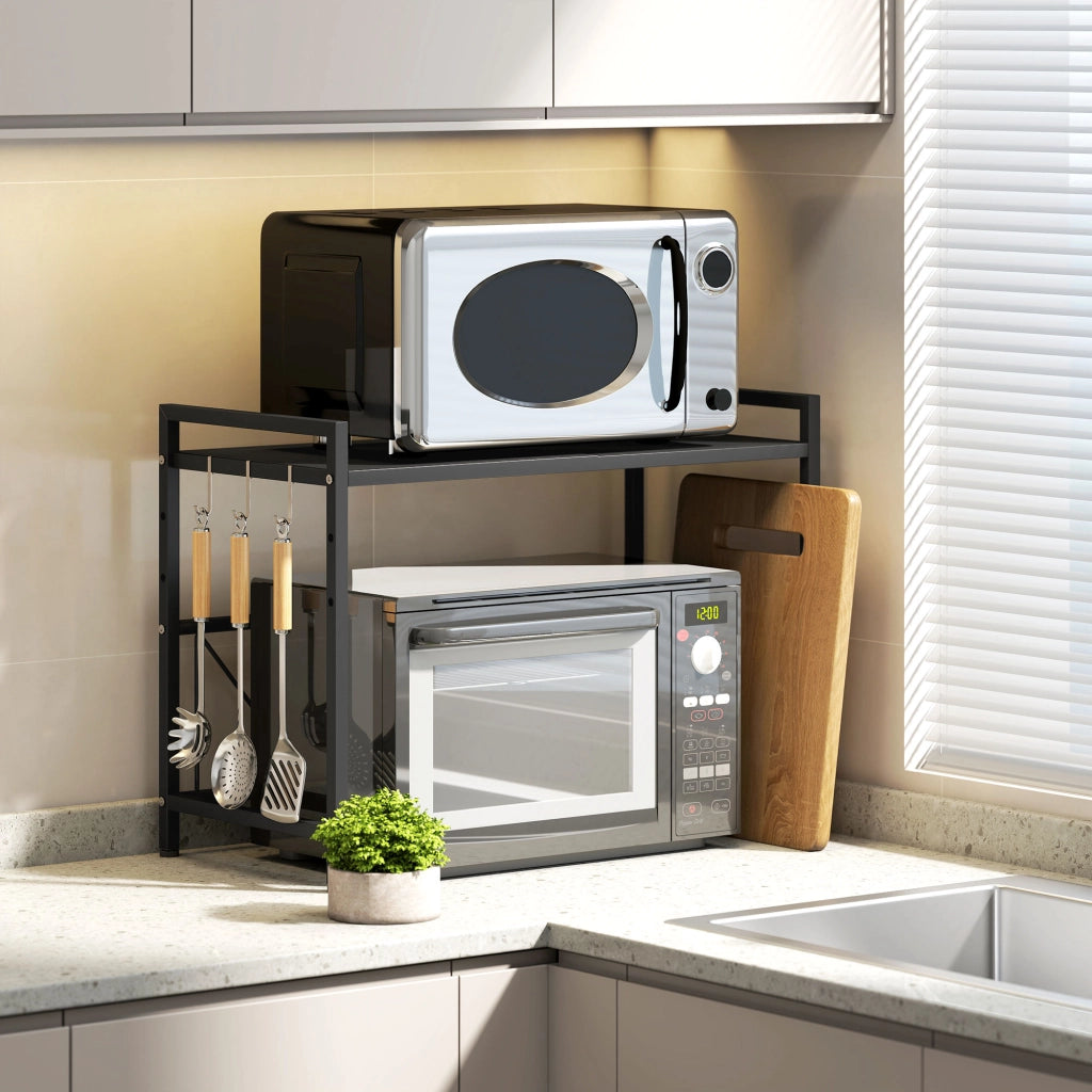 Tavolino da cucina estraibile con 3 ganci ¨C zephmum ¨C Nero, Metallo, 40 cm