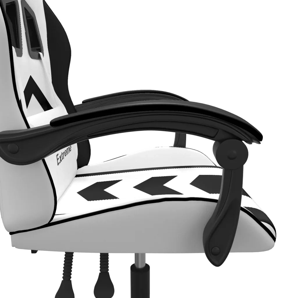 Sedia da Gaming Girevole Bianco e Nero in Similpelle 349601