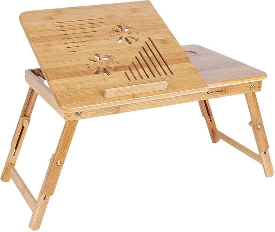 Monitor per Laptop - Tavolo per Laptop - Regolabile - Bamboo - Miele