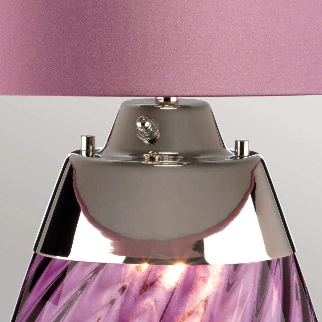Lampada da tavolo in vetro viola con paralume Lena E27 Elstead