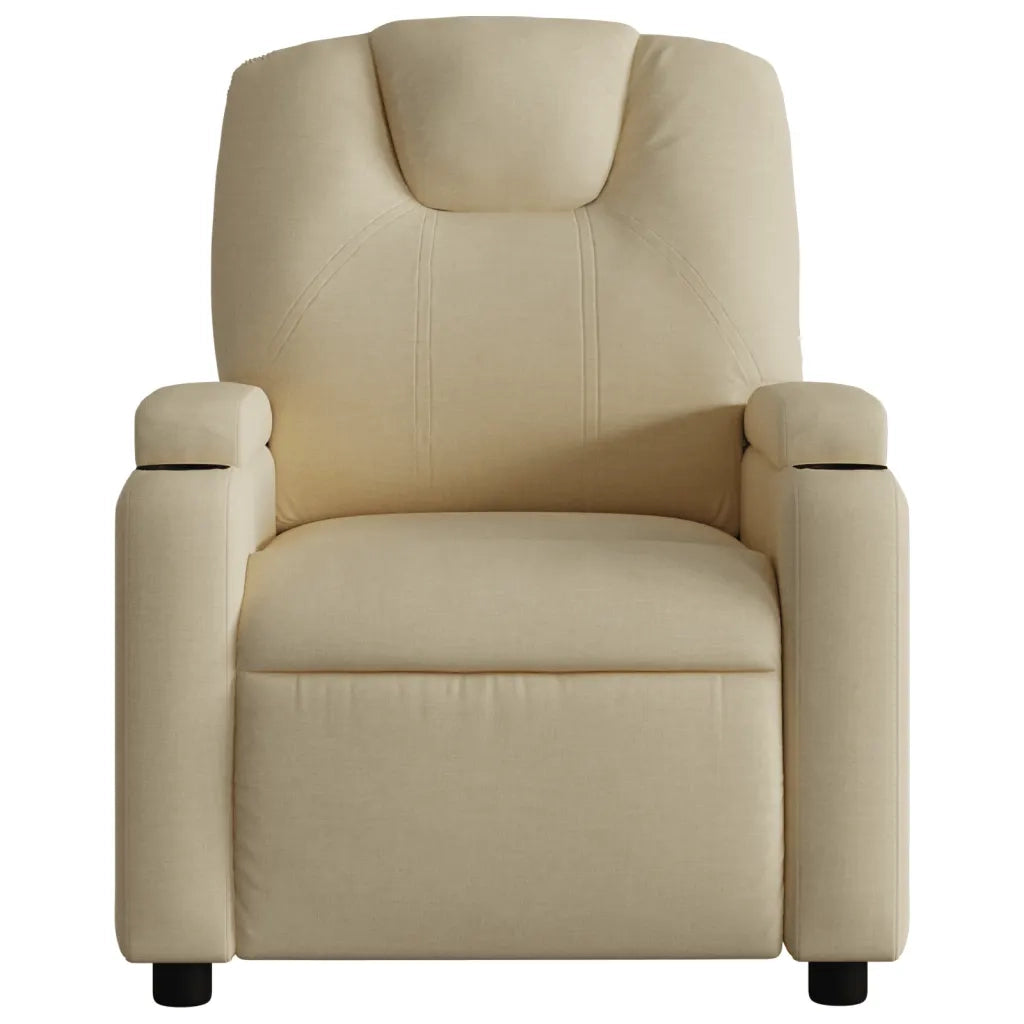 Poltrona | Sedia Relax Reclinabile in Tessuto Crema