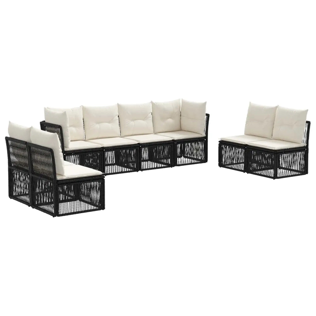 Set Divano da Giardino 8 pz Nero polyrattan 3434170