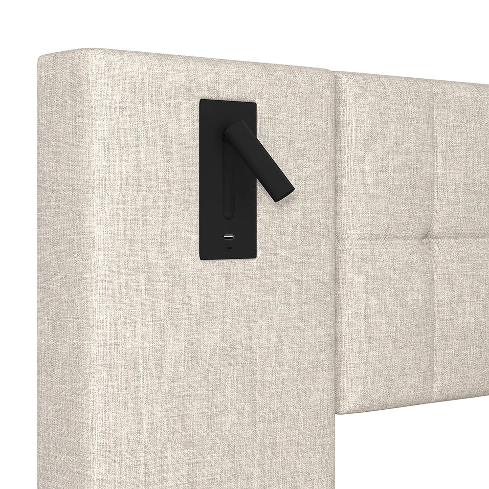 Letto-Xylo-180x200 cm-LED, spot, USB, lino beige