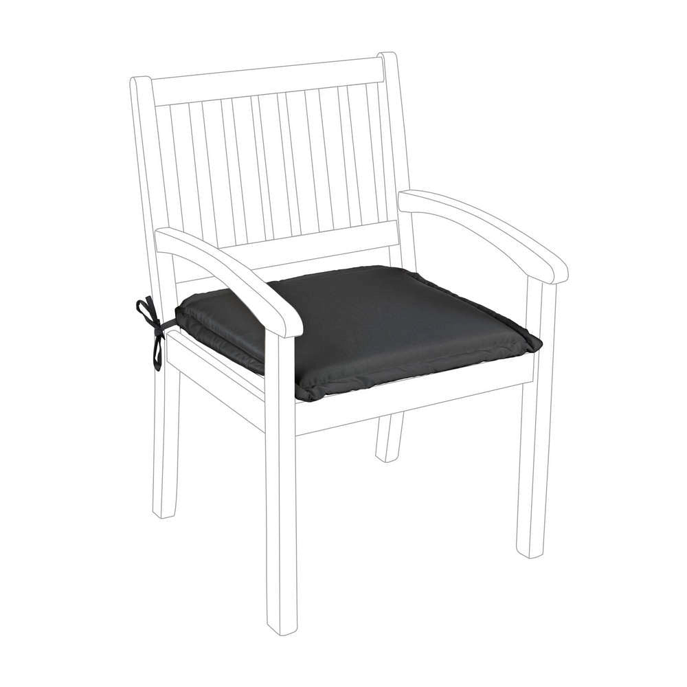 Cuscino Poltrona da Esterno Sfoderabile Sedia Giardino 49 x 52 cm Poly Bizzotto Colore: Antracite
