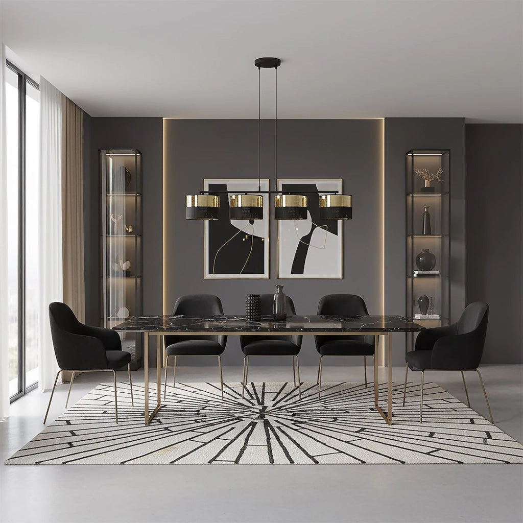 Lampadario LUX Emibig nero oro metallo 4xE27