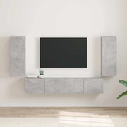 Mobile TV da parete 2 pz-Set di 2 Mobile TV a Muro-Credenza TV Calcestruzzo 30 x 31 x 80 cm
