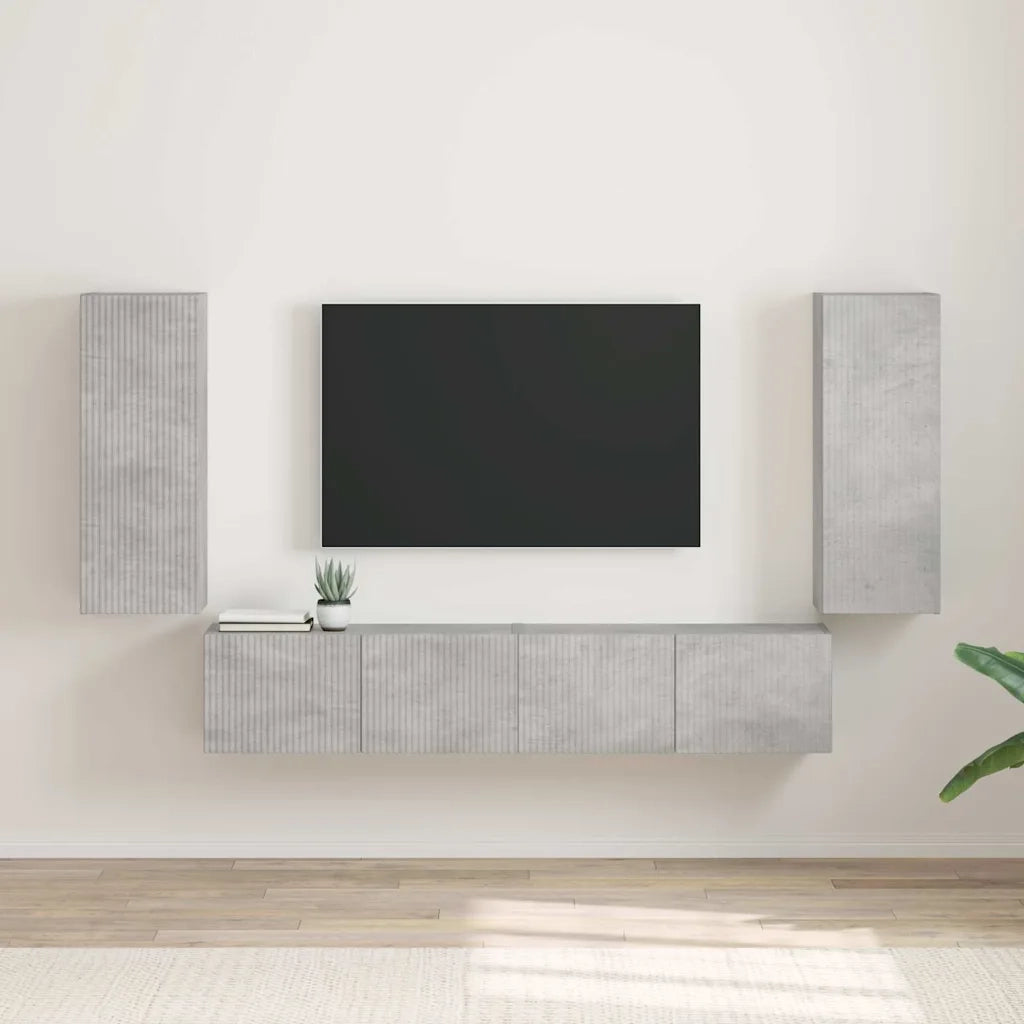 Mobile TV da parete 2 pz-Set di 2 Mobile TV a Muro-Credenza TV Calcestruzzo 30 x 31 x 80 cm