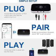 Trasmettitore Bluetooth - Ricevitore Bluetooth - 2-in-1 - Ricevitore Bluetooth - Casa
