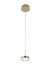 Dunk - Lampada a sospensione singola Ottone satinato di Fabas Luce - LED 8W dimmerabile, design moderno