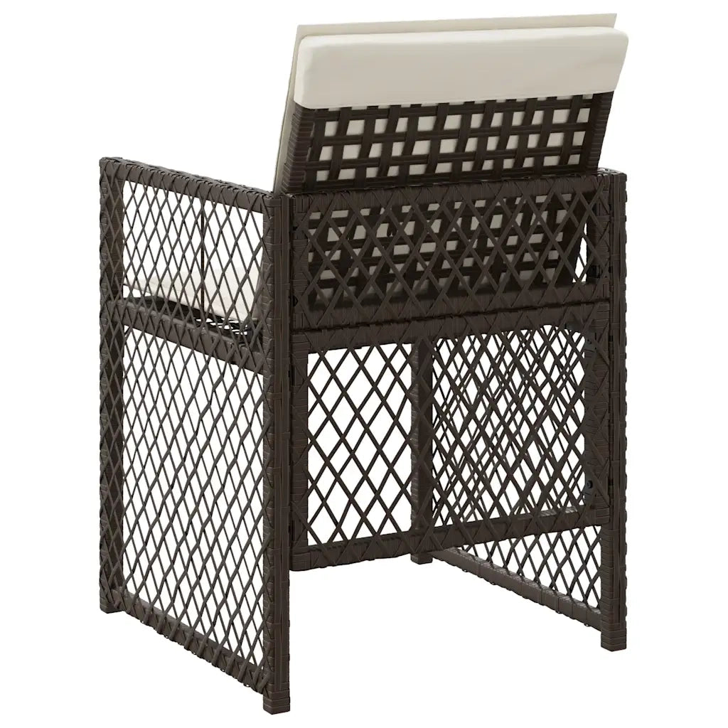 Sedie da Giardino con Cuscini 4 pz Marroni in Polyrattan 364952