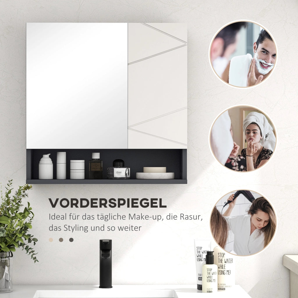 Armadietto da Bagno con Specchio ¨C Xylo ¨C Ripiani Regolabili Bianco